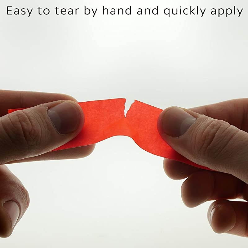 1 Inch Clean Remove Color-Code Tape, 500 Inch Roll, Fluorescent Red-Orange