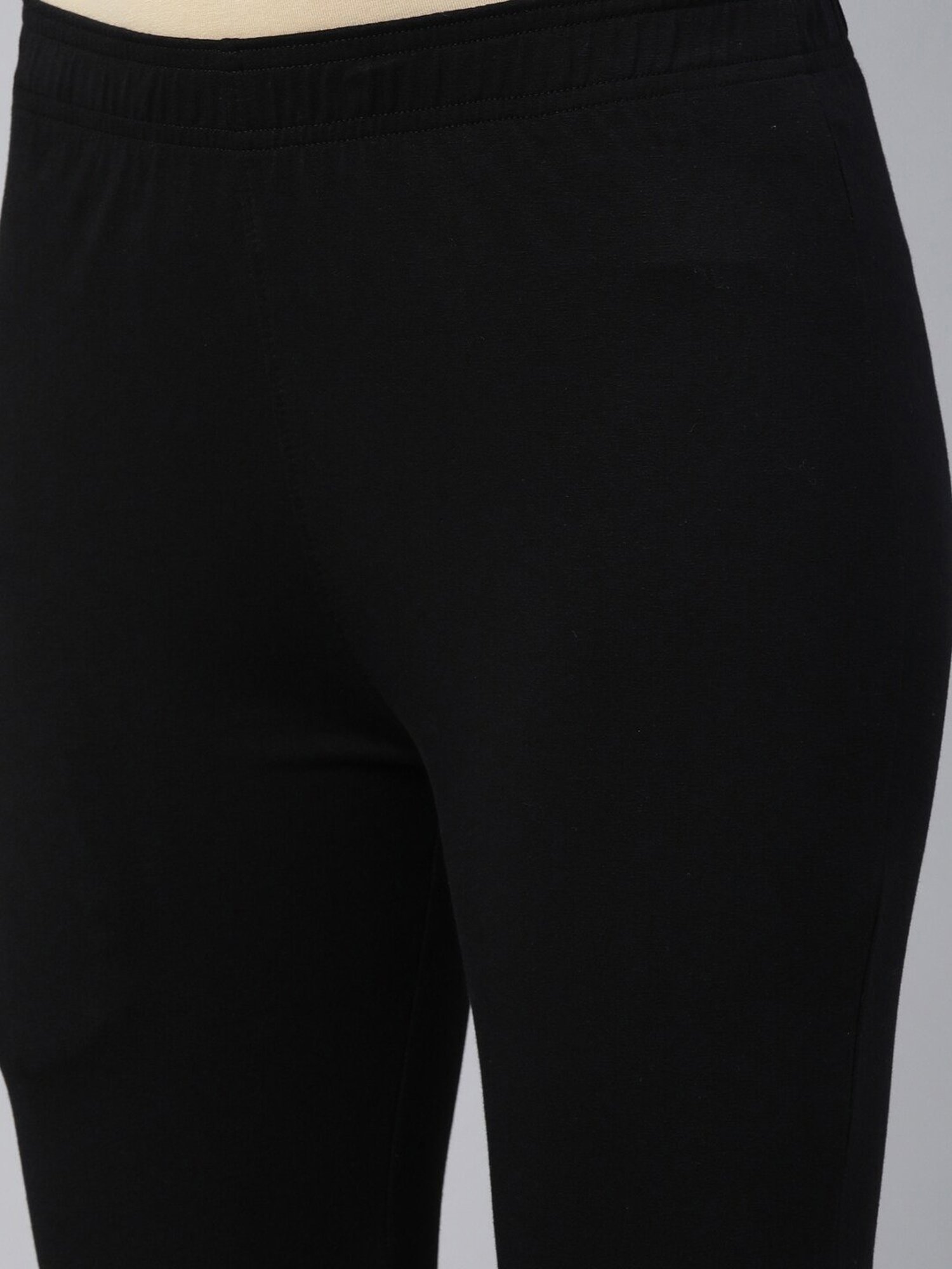 TWIN BIRDS Black Cotton Leggings