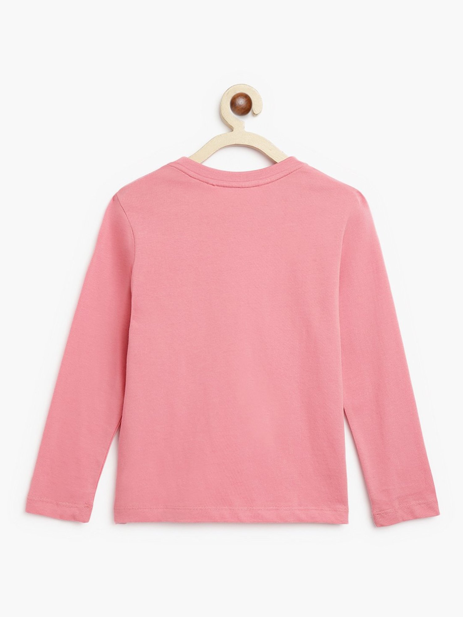 Campana Kids Peach Printed Full Sleeves T-Shirt