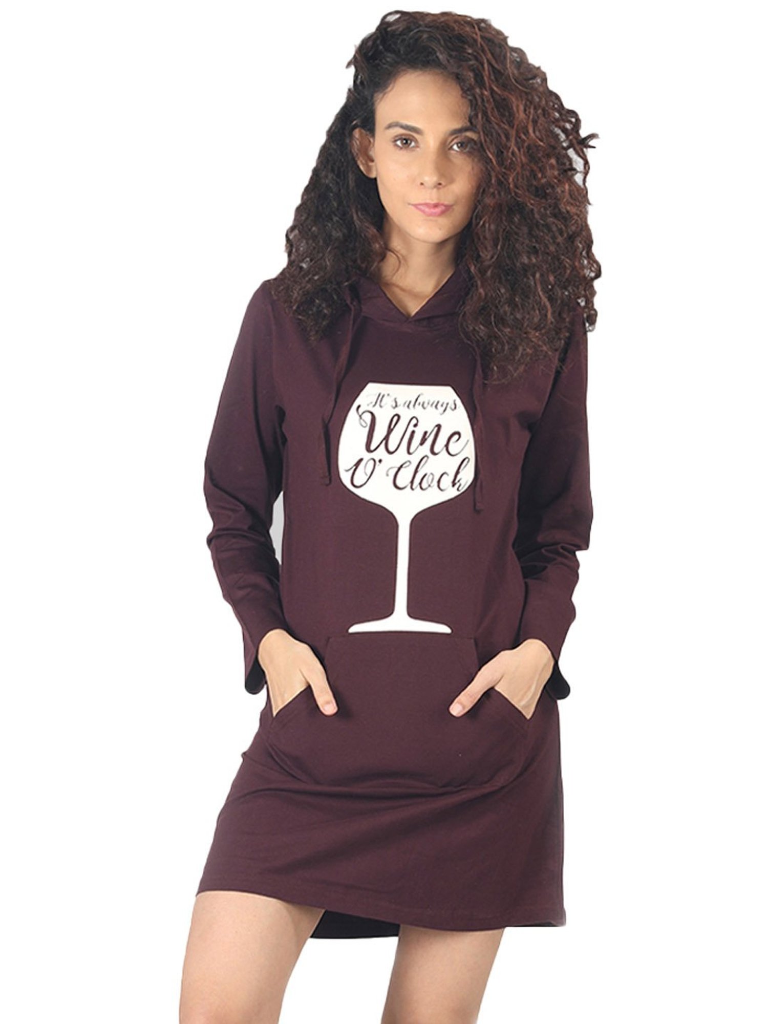 Nite Flite Maroon Graphic Print Sleepshirt