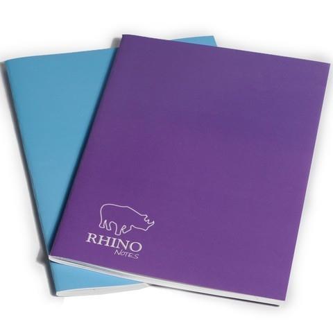 RHINO Notes, A4, 100 Page Notebook, 8mm Ruled & Margin - Assorted Colours (Pack of 6)