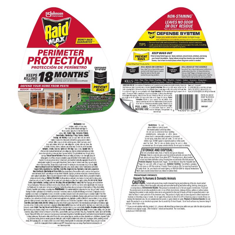 Raid Perimeter Protection Trigger Spray Pesticide - 30 fl oz