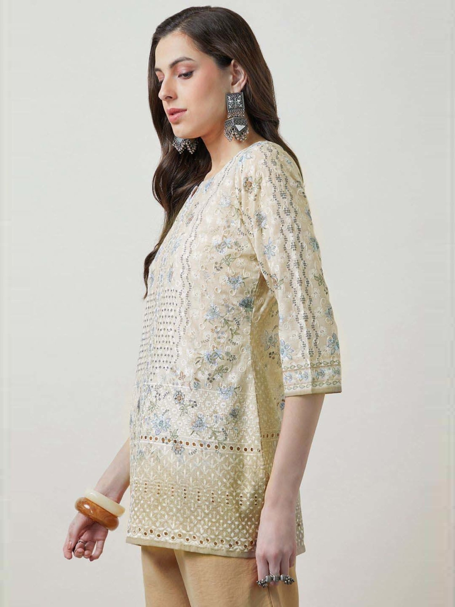 Soch Cream Embroidered Tunic