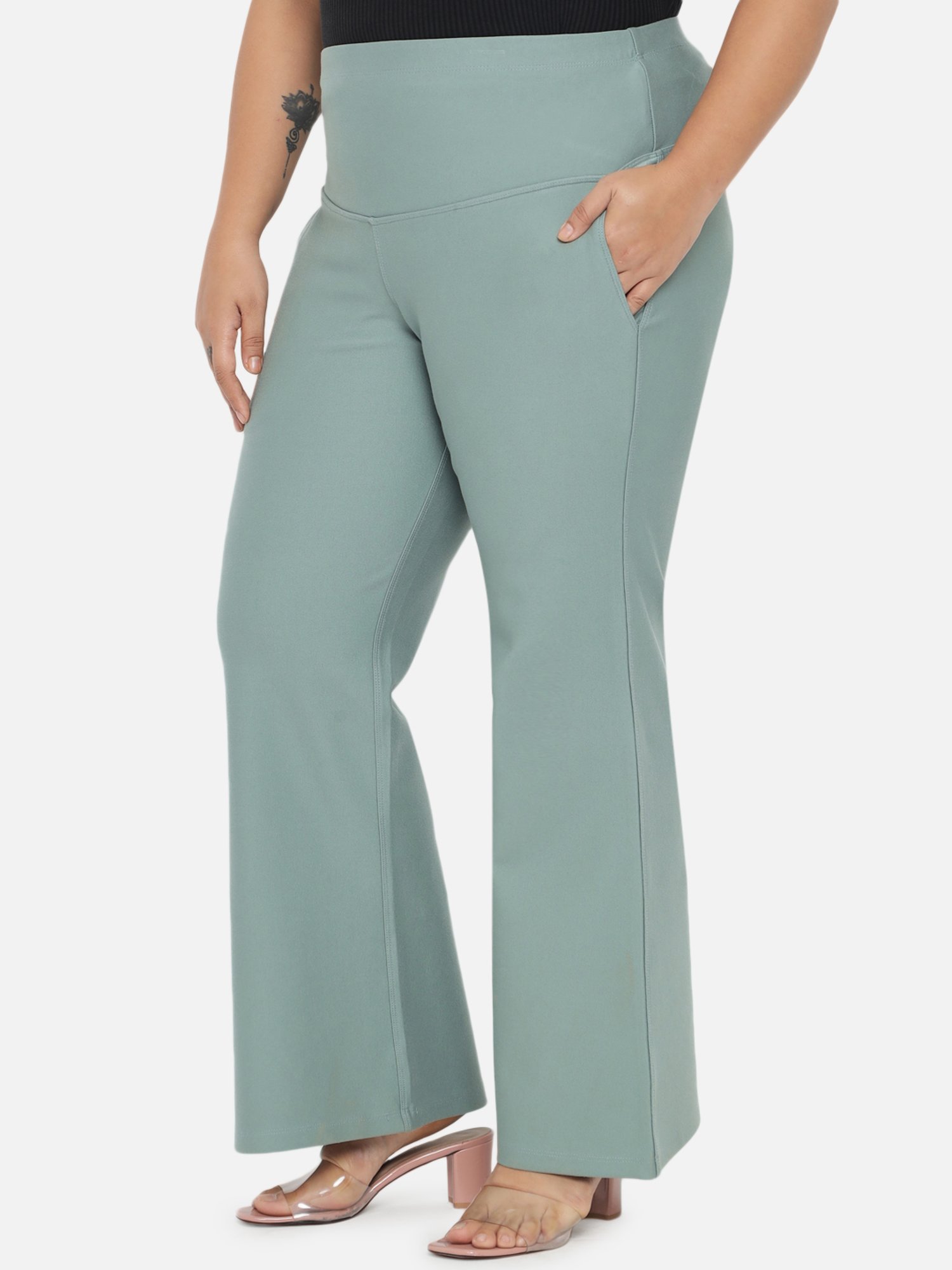 Amydus Sea Green Mid Rise Jeggings