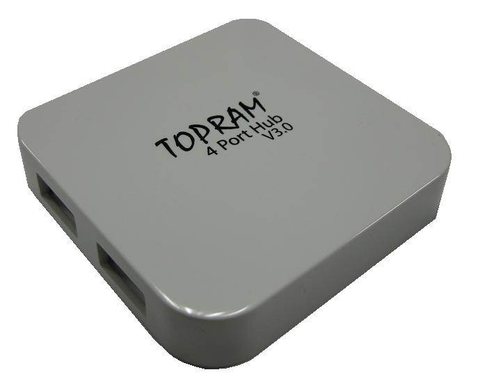 TOPRAM External 4 ports USB 3.0 Super Speed Pocket Sized Slim Design 4-port High Speed Hub up to 5Gbs