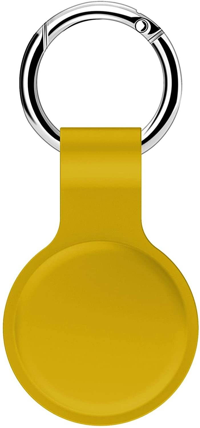 Xboschi Protective Case for AirTag 2021, Holder Compatible with Apple Airtag Keychain Accessory, Leather Anti-Scratch Protector Skin Cover for AirTag Finder/Car Key /Pet, Tracker Holder with Key Ring