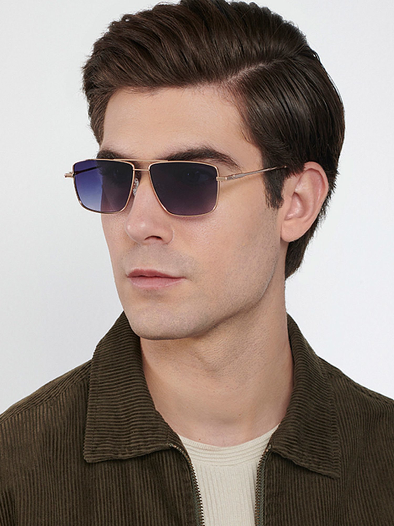 John Jacobs 147921 Blue Polarized Square Sunglasses