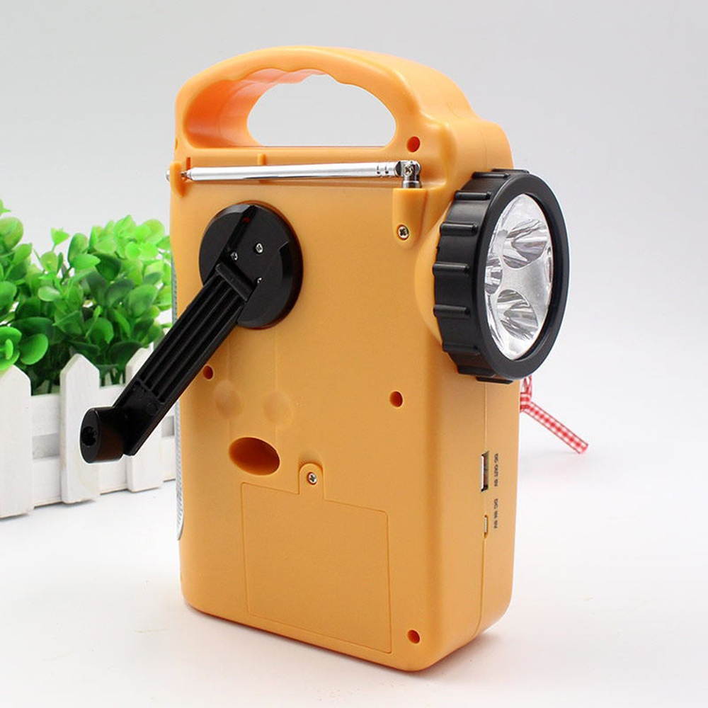 Multiple Use Solar Powered Hand Radio 5LED Flashlight 8LED Reading Light USB Charging Emergency Charger Emergency Alarm