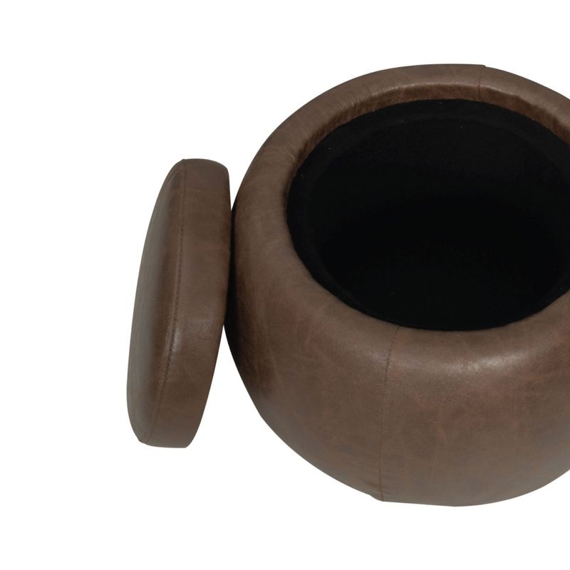 eLuxury Leatherette Swivel Storage Ottoman