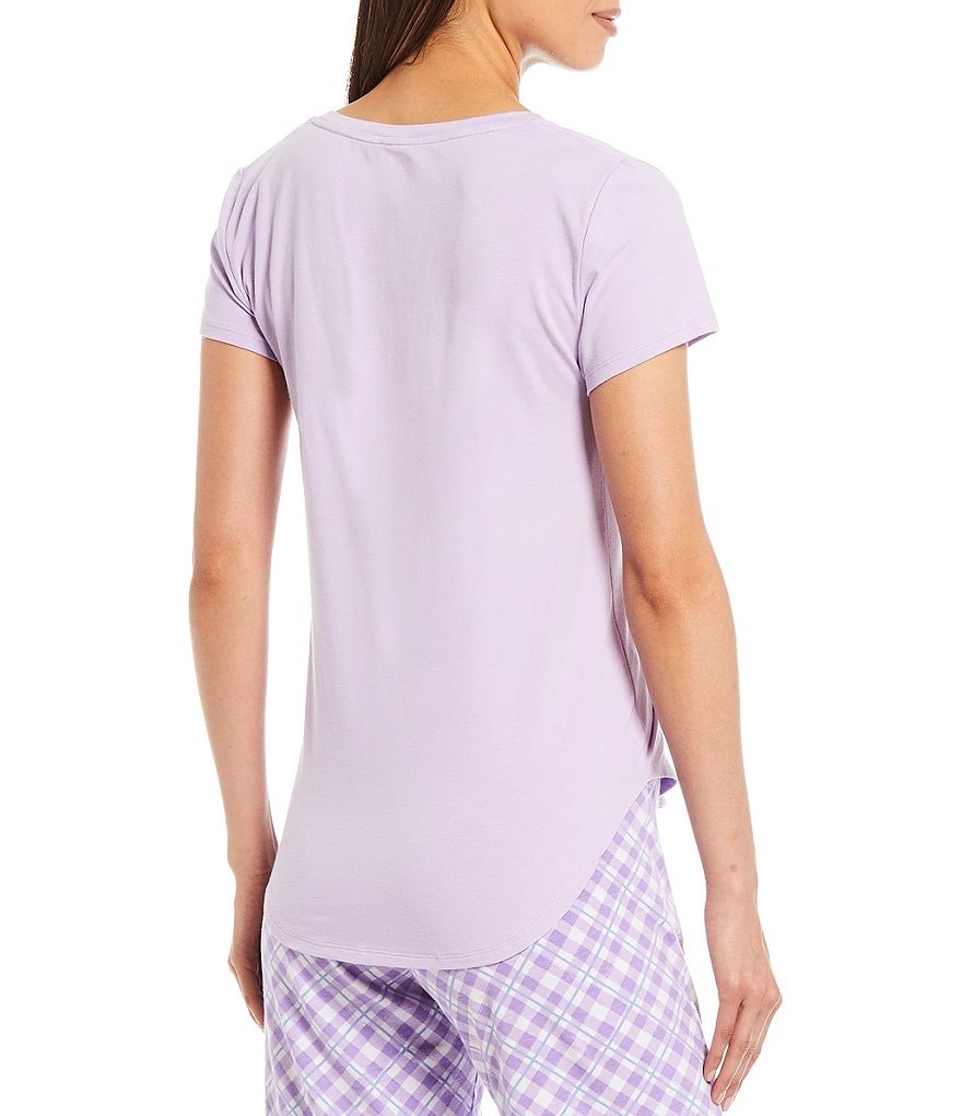 HUEtique Solid Jersey Knit Jewel Neck Tee