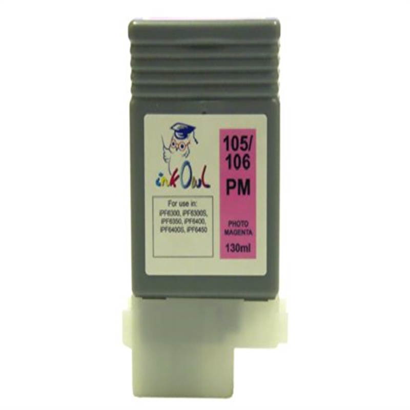 InkOwl Compatible Ink Cartridge Replacement for CANON PFI-105PM, PFI-106PM (130ml, Photo Magenta) for iPF6300, iPF6300S, iPF6350, iPF6400, iPF6400S, iPF6450 printers