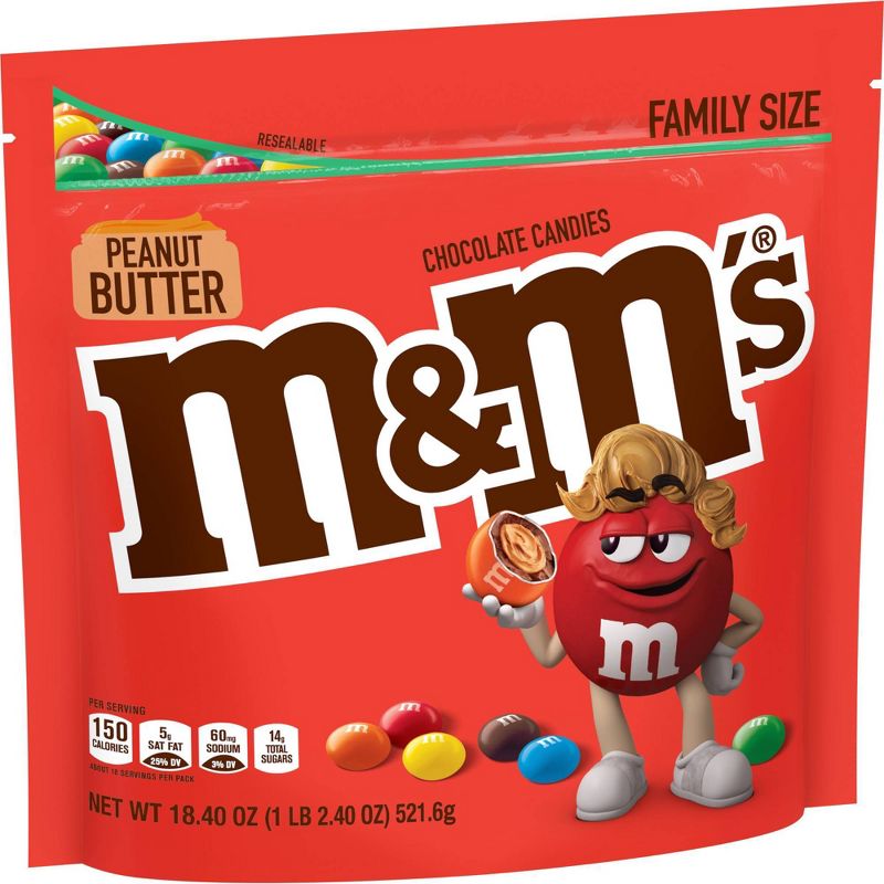M&M's Peanut Butter Family Size Chocolate Candies - 18.4oz
