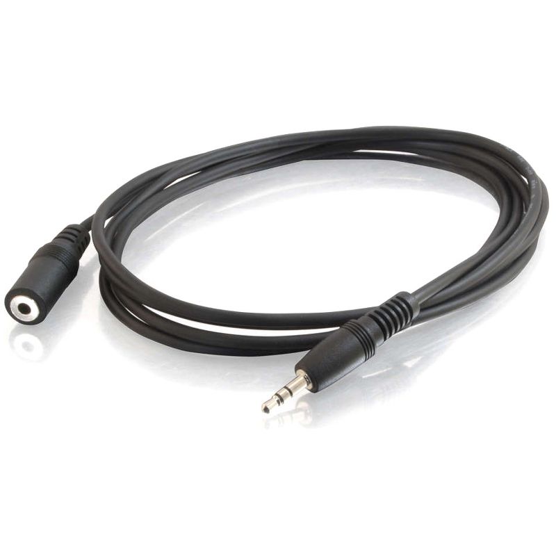 C2G 6ft 3.5mm M/F Stereo Audio Extension Cable - Mini-phone Male - Mini-phone Female Audio - 6ft - Black