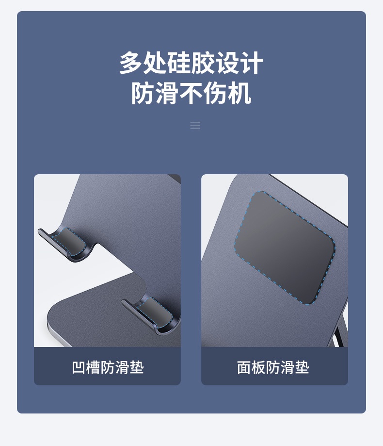 74cm Multifunctional Table Cell Phone Mount Holder 360 Adjustable Universal Gooseneck Smartphone Stand for Desk (Wathet)