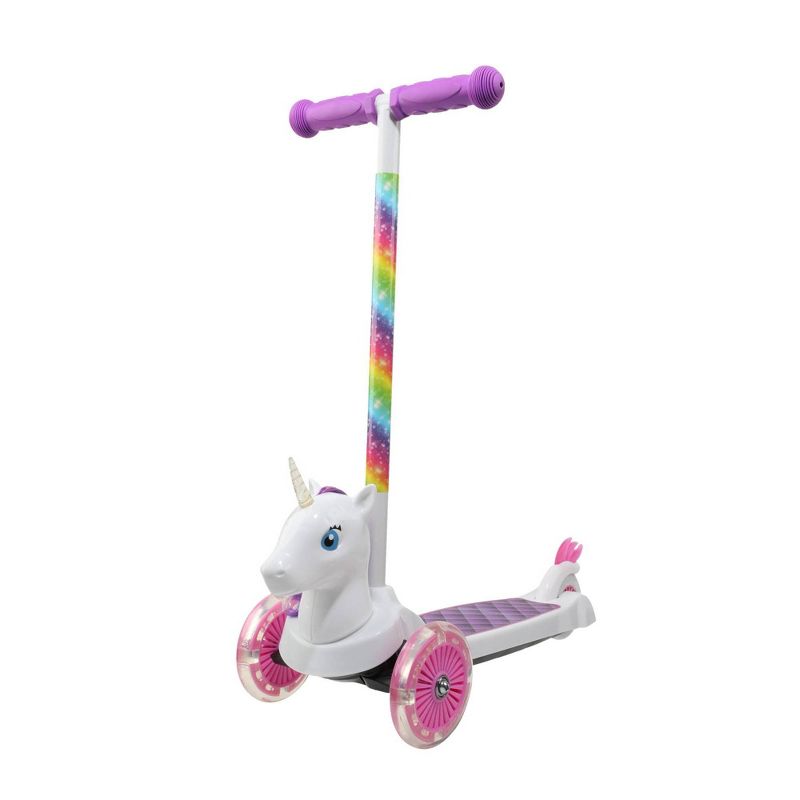 Sakar Unicorn 3D 3 Wheel Scooter - White/Pink/Purple