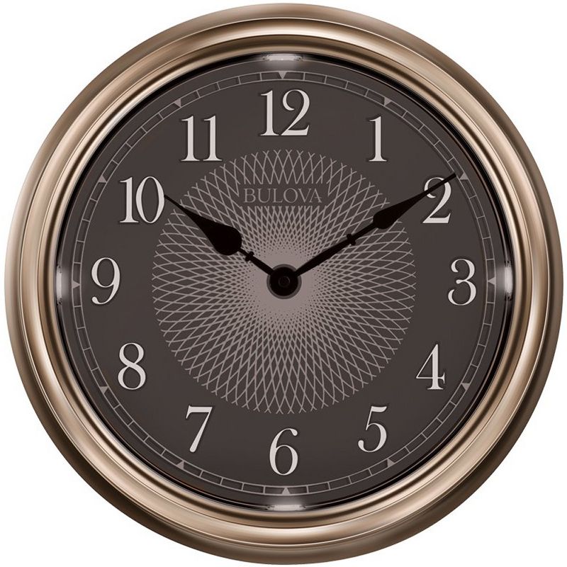 Bulova Clocks C4826 Home Decor Indoor/Outdoor Decorative 14 Inch Diameter Lighted Dial Glowing Light Time Wall Clock