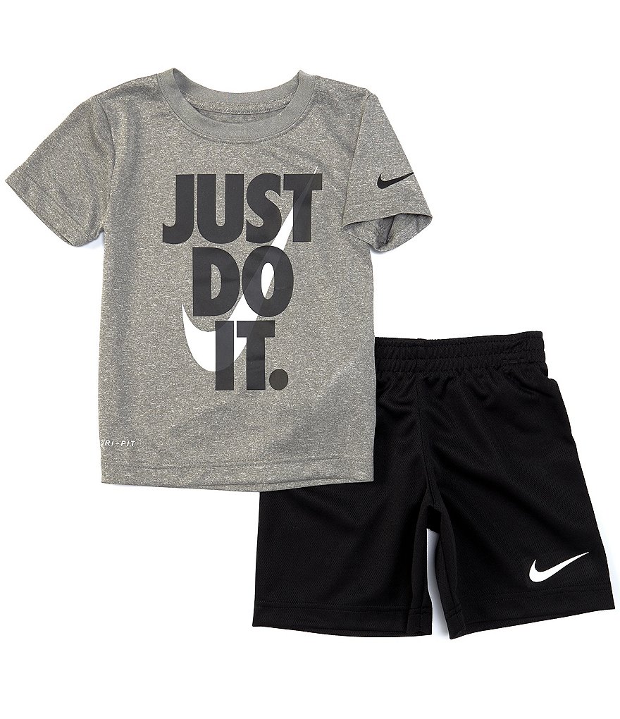 Champion Little Boys 2T-7 Short-Sleeve Script Logo Tee & Short Set