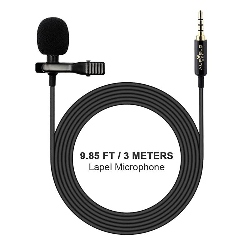 Best Small Mini Lavalier Lapel Omnidirectional Condenser Microphone for Apple iPhone Android Windows Cellphones Clip On Interview Video Voice Podcast Noise Cancelling Mic Blogger Vlogger