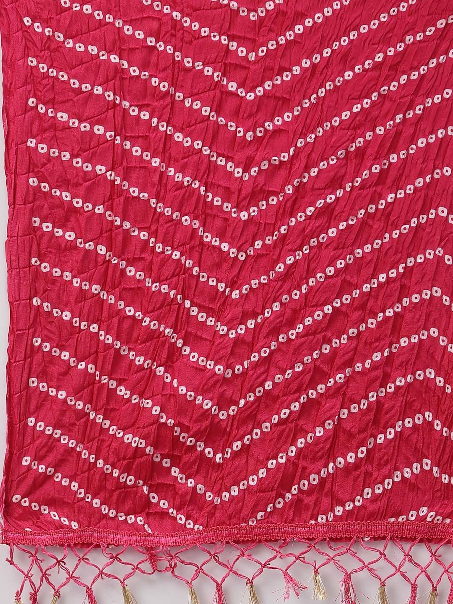 Stylum Pink Bandhani Print Dupatta