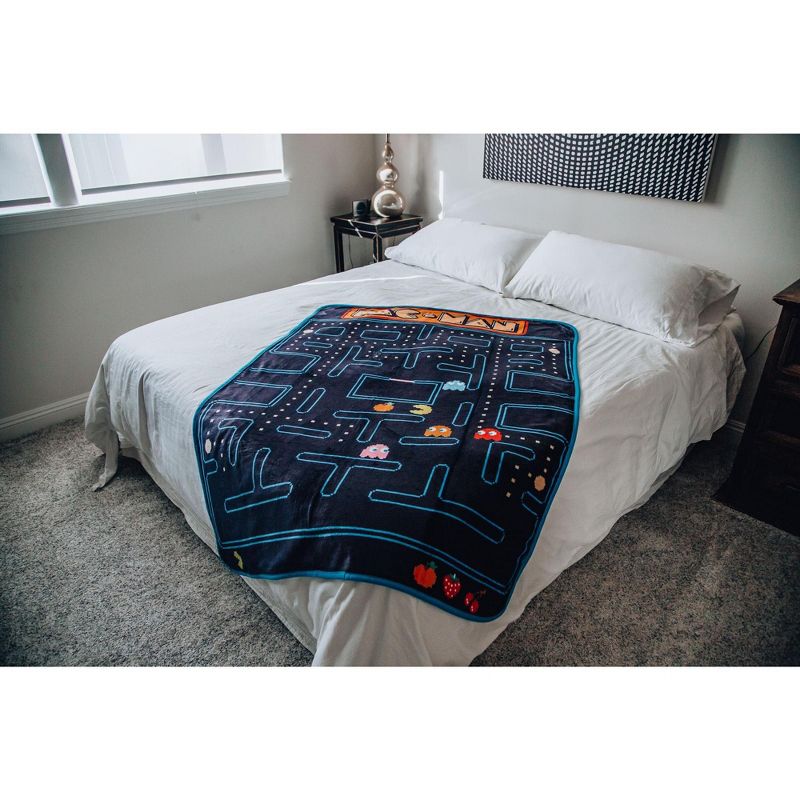 Just Funky Pac-Man Maze Fleece Throw Blanket | Cozy Lightweight Blanket | 45 x 60 Inches