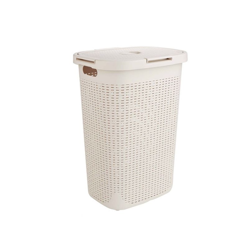 Mind Reader 60 Liter Laundry Basket, Ivory