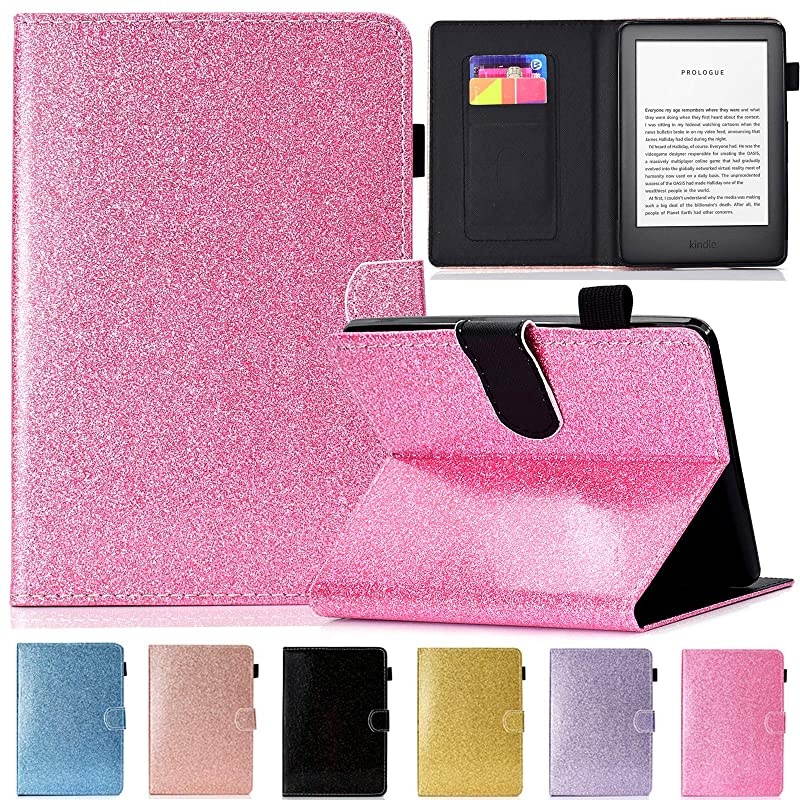 Kindle 10th Gen 2019 Case, Folio Smart Cover with Auto Wake/Sleep Feature Premium PU Leather Cards Slots Slim Cover for All-New Kindle 10th Generation 2019 Release 6" Reader (Pink)