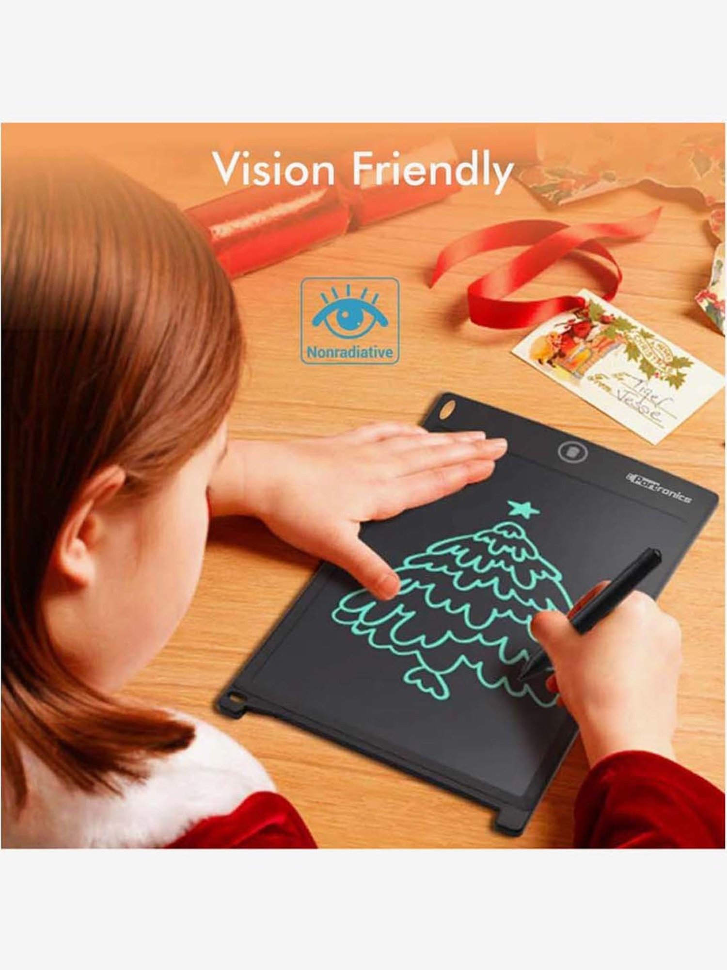 Portronics Ruffpad POR-1127 12D Re-Writable LCD Writing Pad (Black)