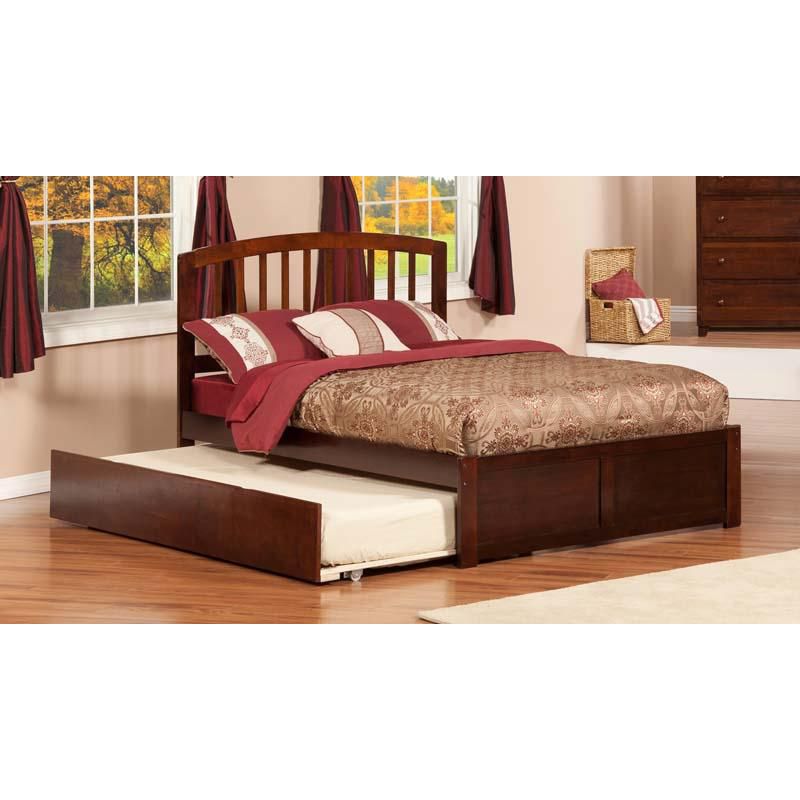 Richmond Full Flat Panel Foot Board w/ Urban Trundle Antique Walnut - Atlantic Furniture