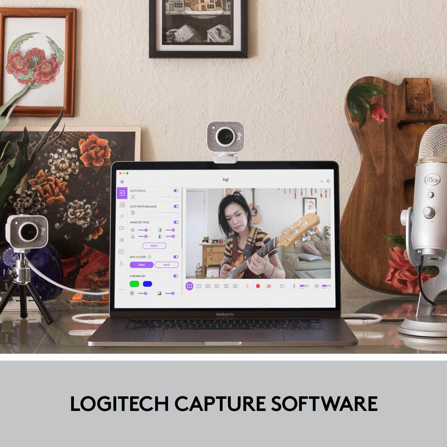 Logitech StreamCam, 1080P HD 60fps Streaming Webcam with USB-C and Built-in Microphone (In Hand)
