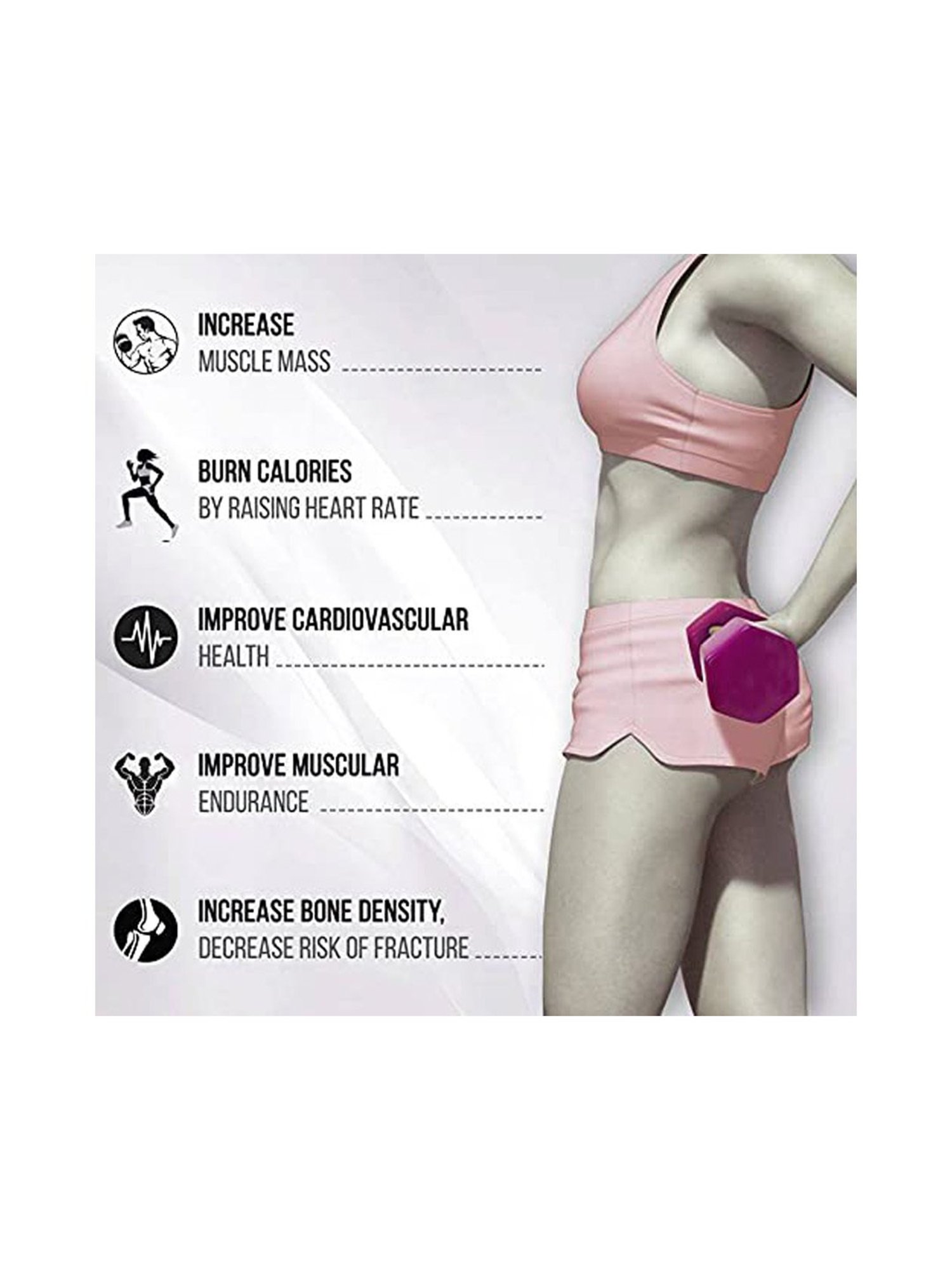 Protoner Cast Iron Vinyl Coated Fixed Dumbbells Pair of 1 kg (Green)