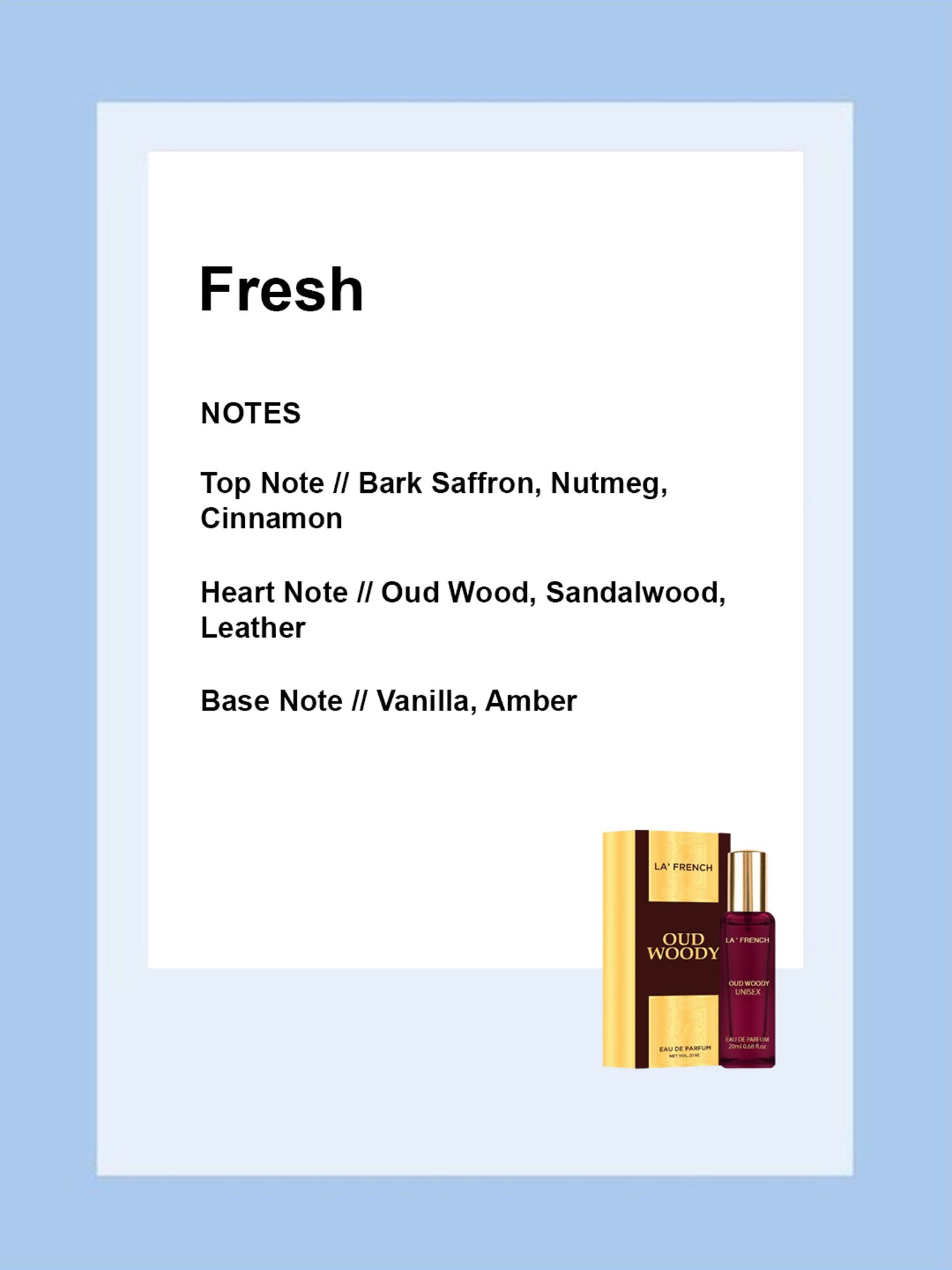 La'french Oud Woody Eau de Parfum - 20 ml