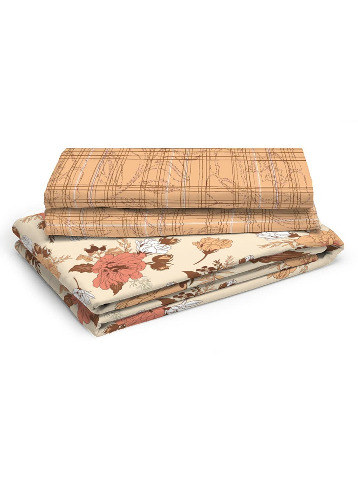 Layers Roma Floral Orange 120 TC Cotton Double Bedding Set