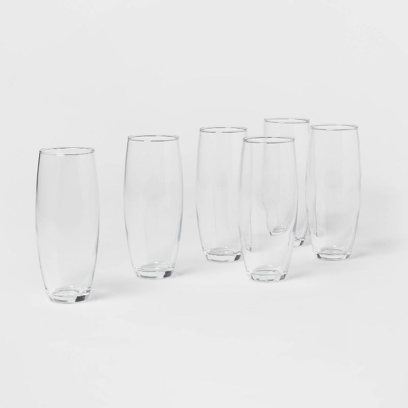 9oz 6pk Glass Stemless Champagne Flutes - Made By Design™