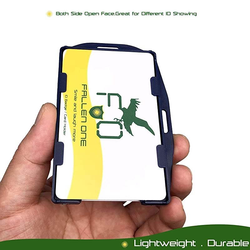 10 Pack Navy Blue 2 Sided ID Badge Holder Horizontal or Veritcal Hold 2 Cards