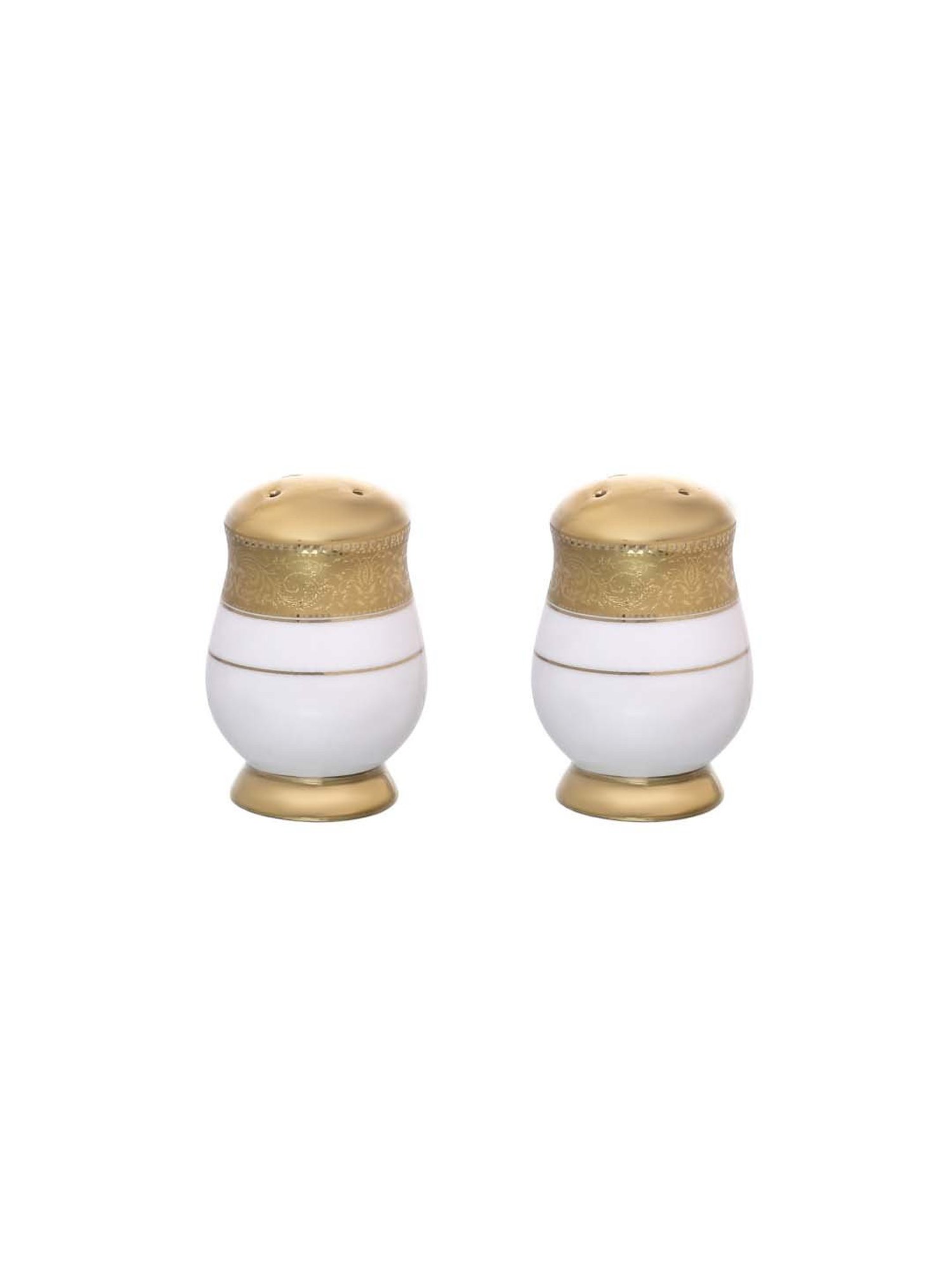 Clay Craft 'Fine' White & Golden Ceramic 18 Piece Dinner Set