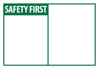 NMC SGA4AP-SAFETY FIRST, BLANK, 3X5, PS VINYL (PAK OF 5)