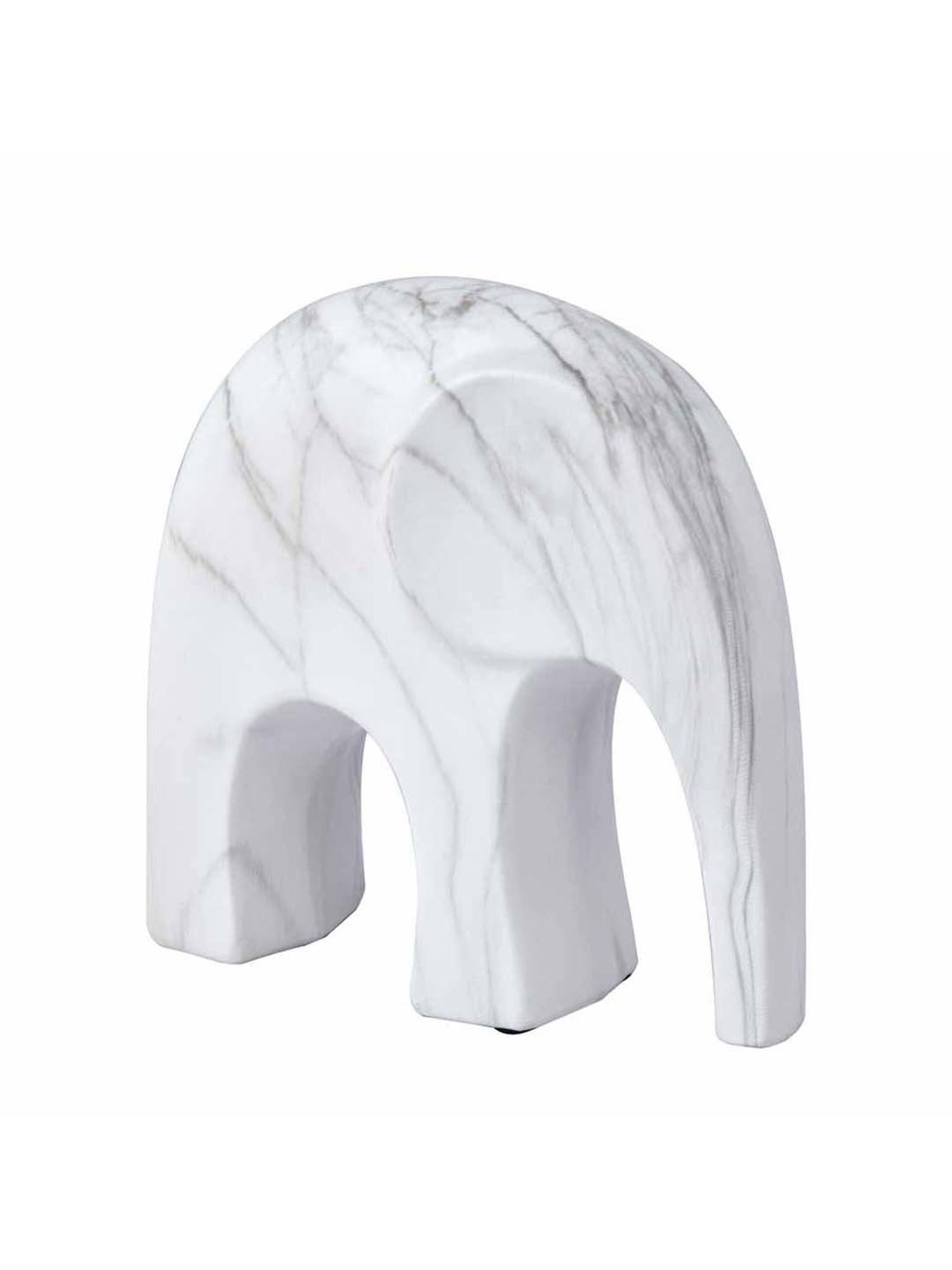 @Home White Ceramic Elephant Showpiece
