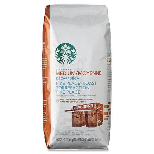 Starbucks Coffee Ground Pike Place Decaf 1lb Bag 11029358