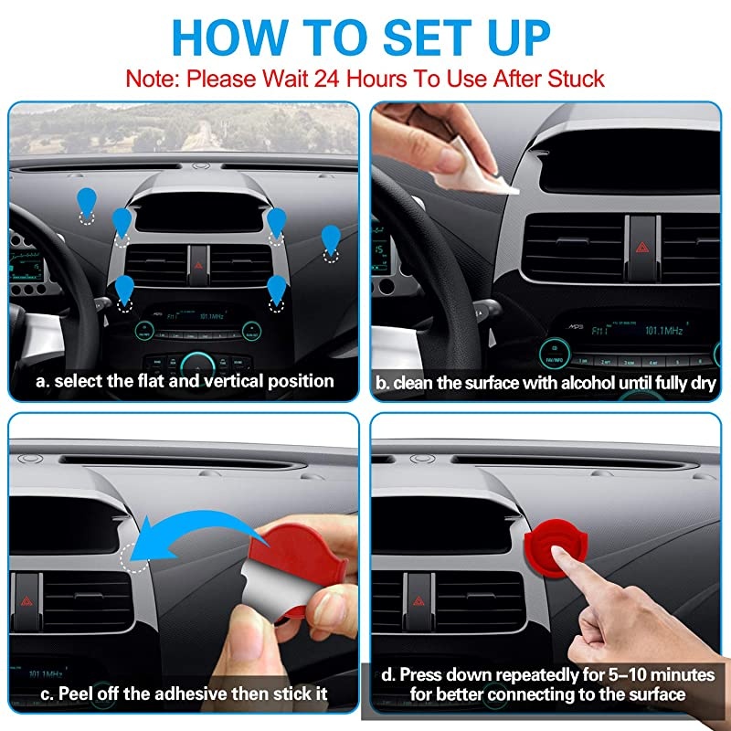 Grip Mount for Socket User 2 Pack Silicon Car Phone Holder for Phone Collapsible GripStand with 3M Sticker Pads Replacement for Dashboard Office Home Desk Kitchen Wall and More Red