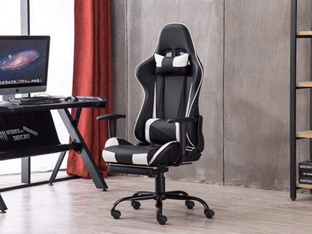 Hilinston Ergonomic Office Chair PC Gaming Chair Racing Chair for Gaming,Computer Chair,E-Sports Chair with High-Back,Adjustable Headrest and Lumbar Support,White,GC03