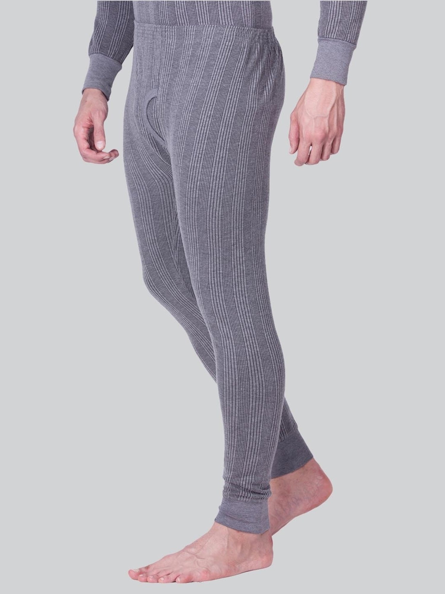 LUX Inferno Charcoal Skinny Fit Striped Thermal Bottoms