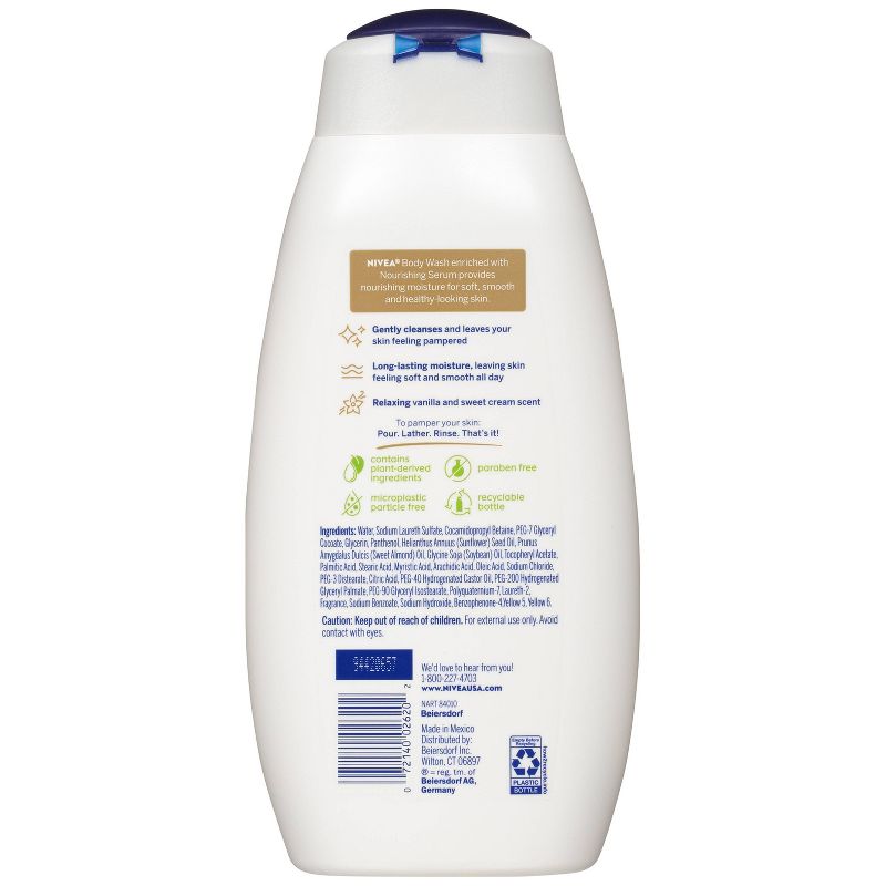 NIVEA Pampering Body Wash Vanilla & Sweet Cream - 20 fl oz
