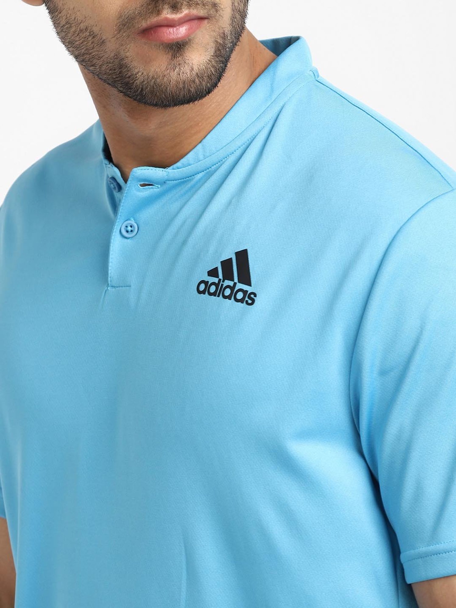 adidas Sky Blue Henley T-Shirt