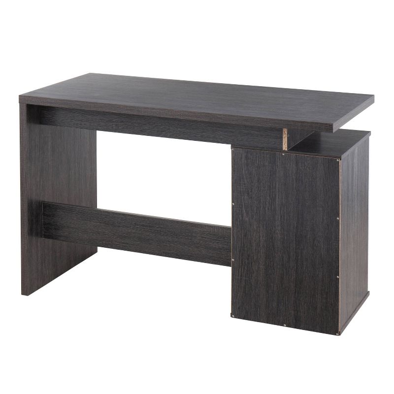Quinn Contemporary Computer Desk Wood Charcoal/White - LumiSource