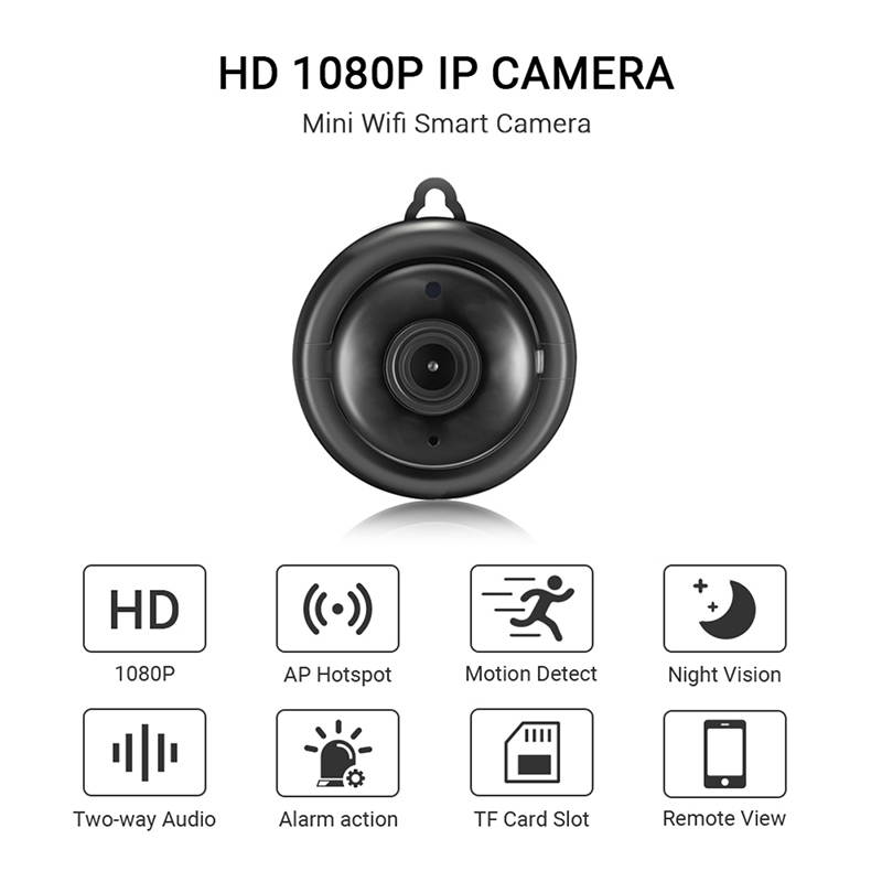 Mini Wifi IP Camera HD 1080P Wireless Indoor Camera Night Vision Two Way Audio Motion Detection Home Security Baby Monitor