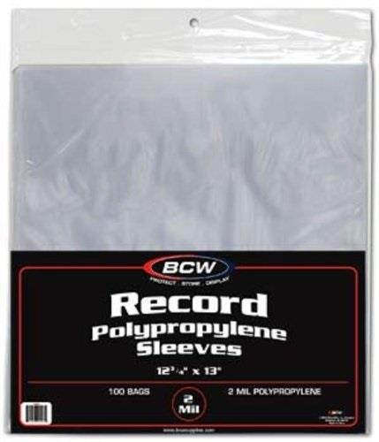 LP Vinyl Record Sleeves, BCW 12 3/4" x 13" Record Outer Sleeves - 2 Mil Thick (Pack of 500 Plastic Sleeves)