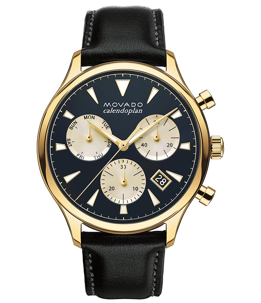 Movado Men's Heritage Series Calendoplan Chronograph Strap Watch