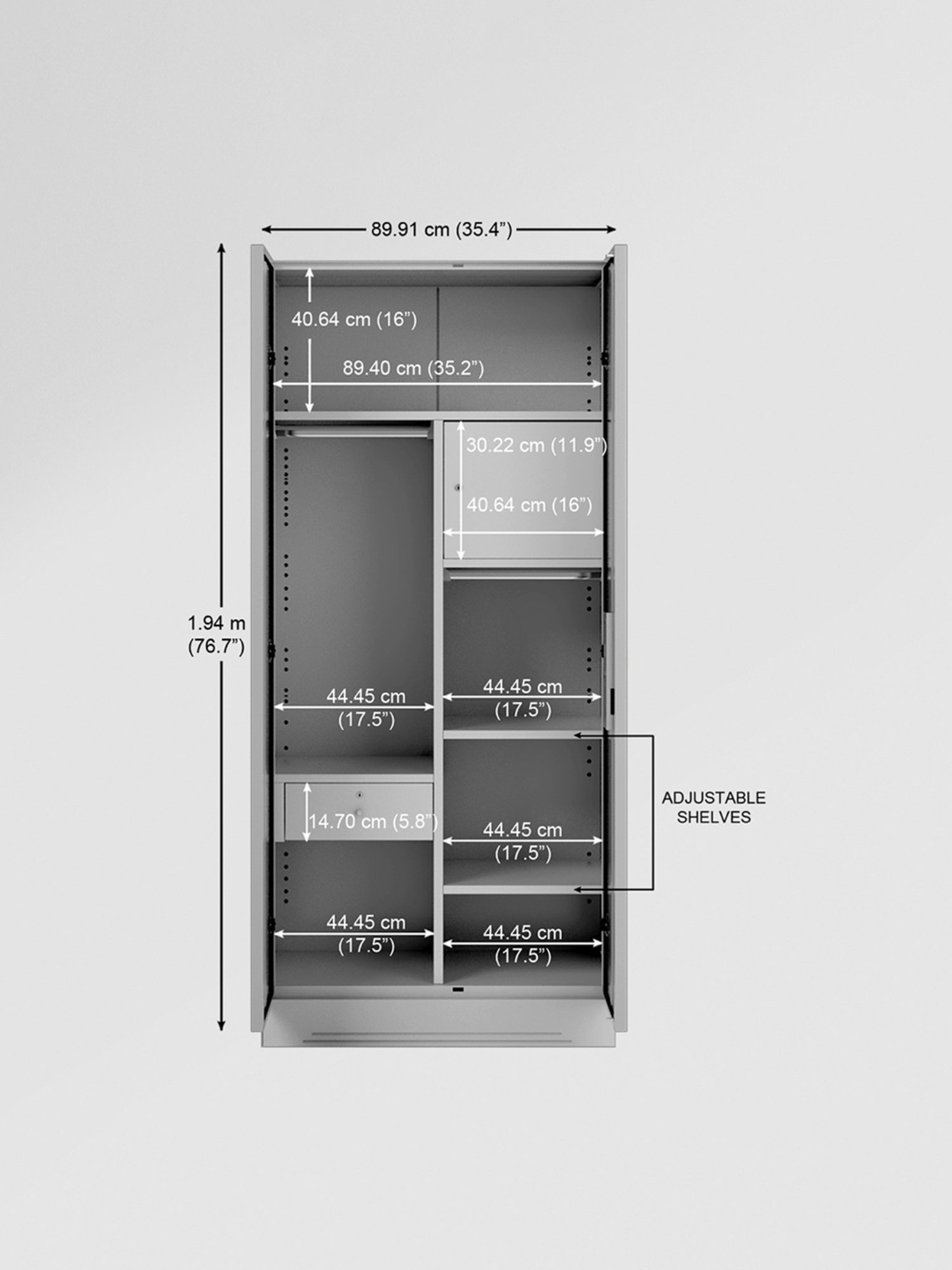 Godrej Interio Slimline 2-Door Steel Almirah, Royal Ivory (1-Year Warranty, 1 Locker, 1 Drawer)