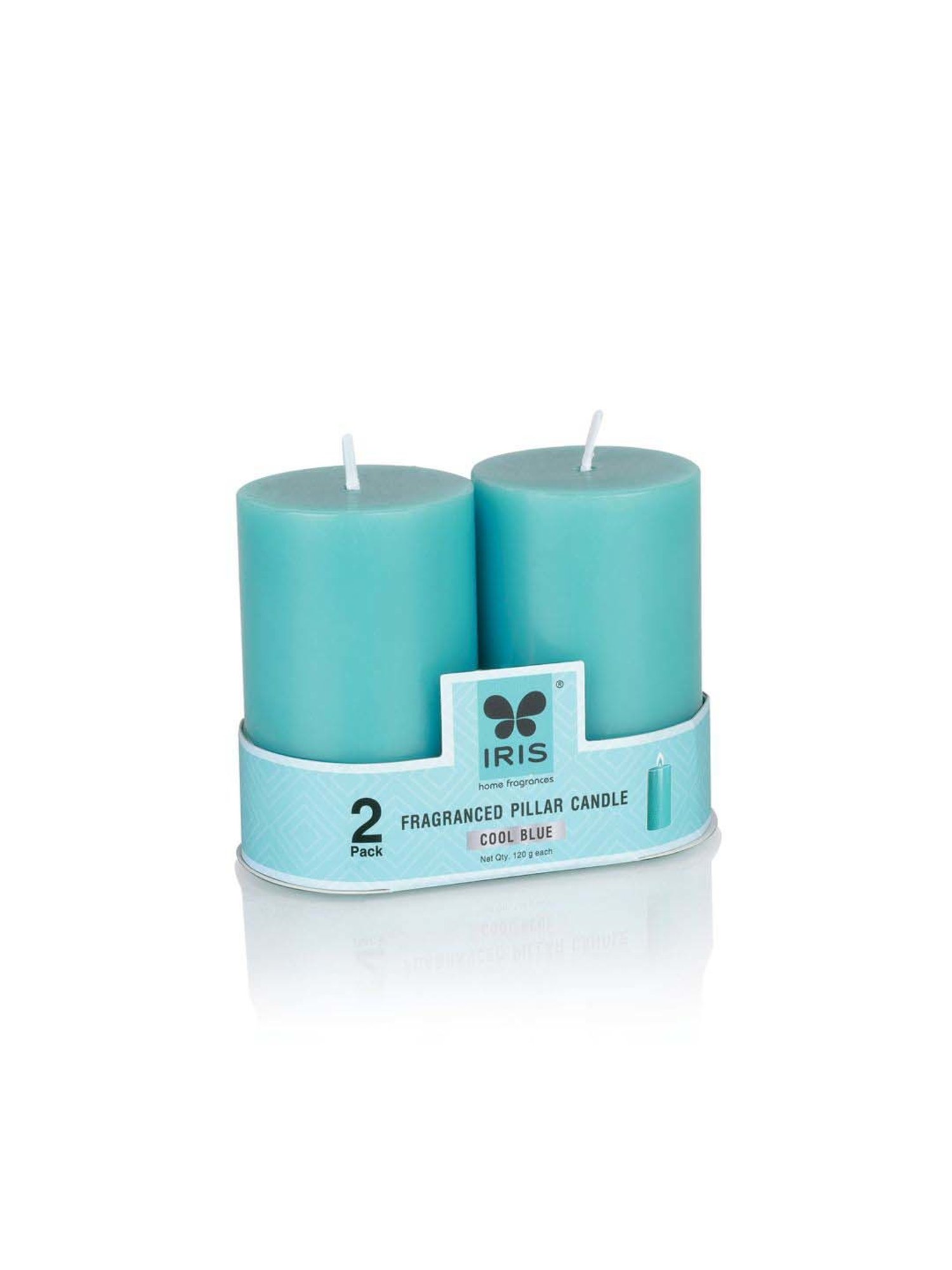 IRIS Blue Home Fragrances Cool Blue Fragrance Pillar Candles - Set of 2