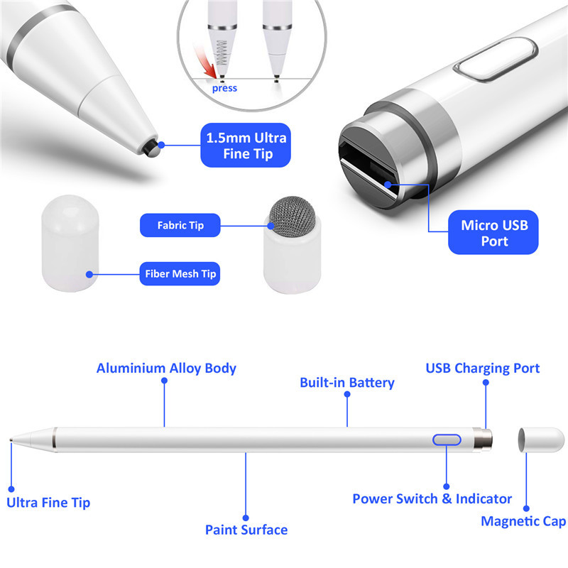 Universal Stylus Pen for Apple Pencil Tablet High Precision Touch Capacitive Pen for iPhone iPad Air Pro/1/2/3/4 Mini 4 Tablet Pen